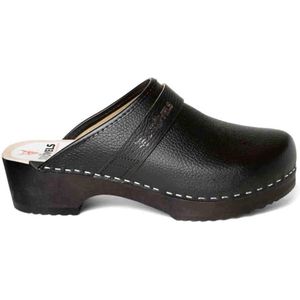 Strövels 303 Klompen - Zwart - Leer - Antislip Profiel - Olie- en Zuurbestendig