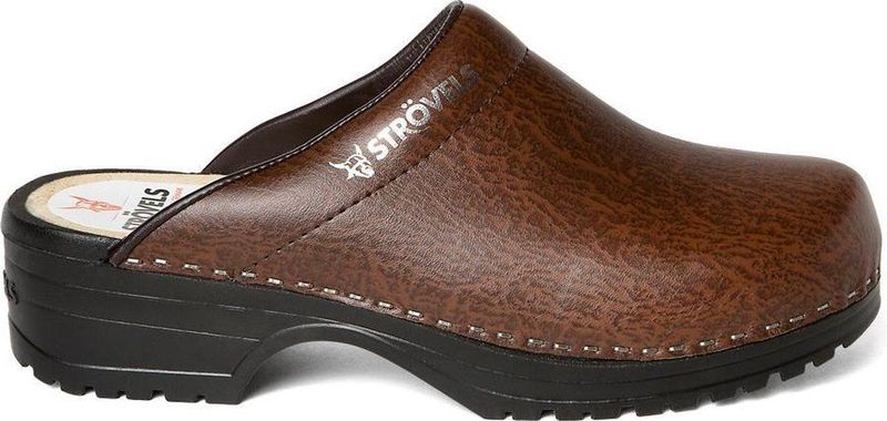 Strövels 303 - Schoenklompen - Bruin - Leren - Flexibele PU Zool