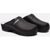 Strövels 501 - Schoenklompen - Zwart - Leer - Open Hiel