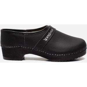 Strövels 502 - Schoenklompen - Zwart - Leer - Hout