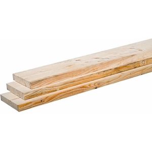 vuren steigerplank, afm.  3,0 x  20,0 cm, lengte 500 cm, op=op