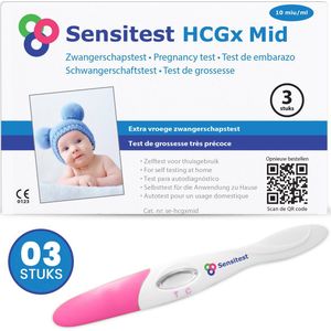 Sensitest - Zwangerschapstest - Extra Gevoelig - 3 Stuks - Vanaf 6 Dagen Voor