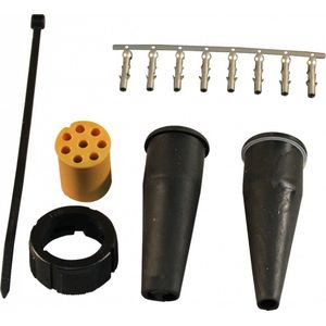 Aspock connector links - 8 pins/aderig - geel