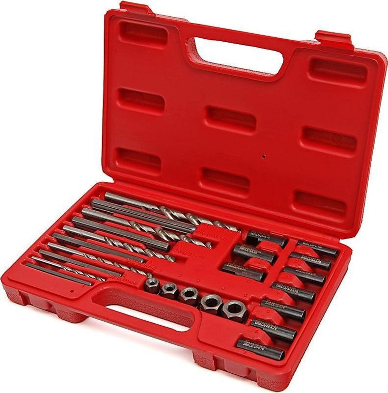 Profi - 25 Delige Bout / Draadeind Verwijderaar Set - Inclusief 5 HSS Boren - 10 Borggeleiders