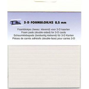 5 Vellen Foam Blokjes - 0,5mm dik - 5x5 mm blokjes - Totaal 2000 blokjes