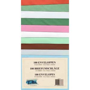 Enveloppen Pakje C6 - 10 kleuren - 100 stuks