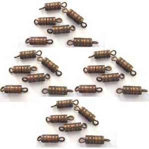 Draai Sluitingen  - Antiek Koper - 8mm - 24 Stuks