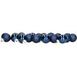 Othmar Decorations - Mini Kerstballen - Donkerblauw - Glas - 24 Stuks