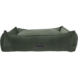 Wooff Cocoon Rib Velours Olijfgroen - Hondenmand - 90x70x22 cm
