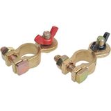 ProPlus Accupoolklem Set - Vleugelmoer - Rood en Zwart - 12-24V - 35-50mm²