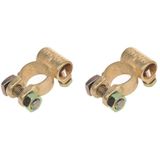 ProPlus Accupoolklem Set - Geschikt voor 35-50 mm² - Min en Plus Pool - Goud - Messing - Blisterverpakking