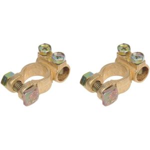 ProPlus Accupoolklem Set - Geschikt voor 35-50 mm² - Min en Plus Pool - Goud - Messing - Blisterverpakking