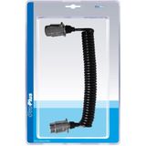 Pro Plus Spiraalkabel - Verlengkabel - 4.5 meter Kabel met 2 x 7 Polige Stekkers - Metaal - blister