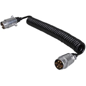 Pro Plus Spiraalkabel - Verlengkabel - 4.5 meter Kabel met 2 x 7 Polige Stekkers - Metaal - blister