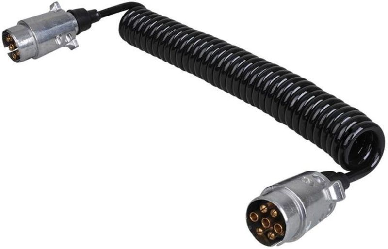 Pro Plus Spiraalkabel - Verlengkabel - 4.5 meter Kabel met 2 x 7 Polige Stekkers - Metaal - blister