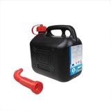 Jerrycan - Benzine - Kunststof - 5 Liter - Met flexibele tuit + anti overloop trechter