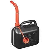 Jerrycan - Benzine - Kunststof - 5 Liter - Met flexibele tuit + anti overloop trechter