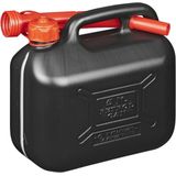 Jerrycan - Benzine - Kunststof - 5 Liter - Met flexibele tuit + anti overloop trechter