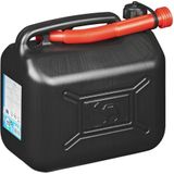 Jerrycan - Benzine - Kunststof - 10 Liter - Met flexibele tuit + anti overloop trechter