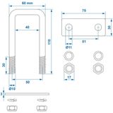 ProPlus - Rechthoekige U-beugels - Thermisch Verzinkt - 40 x 110 mm - Set van 2 Stuks