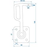 ProPlus Klephaak - Links - 145 mm - Metaal - Zilver - Voor Aanhanger