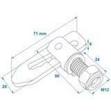 Pro Plus Valsluiting - Tuimelsluiting - Lasbaar - M12 - 71 x 20 mm - 2 stuks