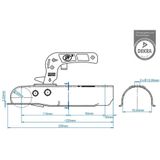 Pro Plus Disselkoppeling - Kogelkoppeling - Rond Ø 70 mm - E4 Gekeurd