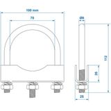 Pro Plus U-Beugel 60/70 mm voor Neuswielklem - 2 stuks