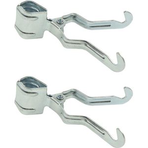 ProPlus Klemkleerhaak voor tentstok - metaal - maximale opening 36 mm - 2 stuks