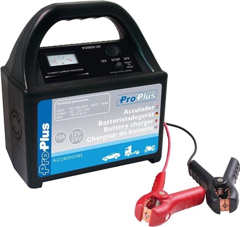 Pro Plus Acculader - 12 Volt & 24 Volt - 15 Ampère
