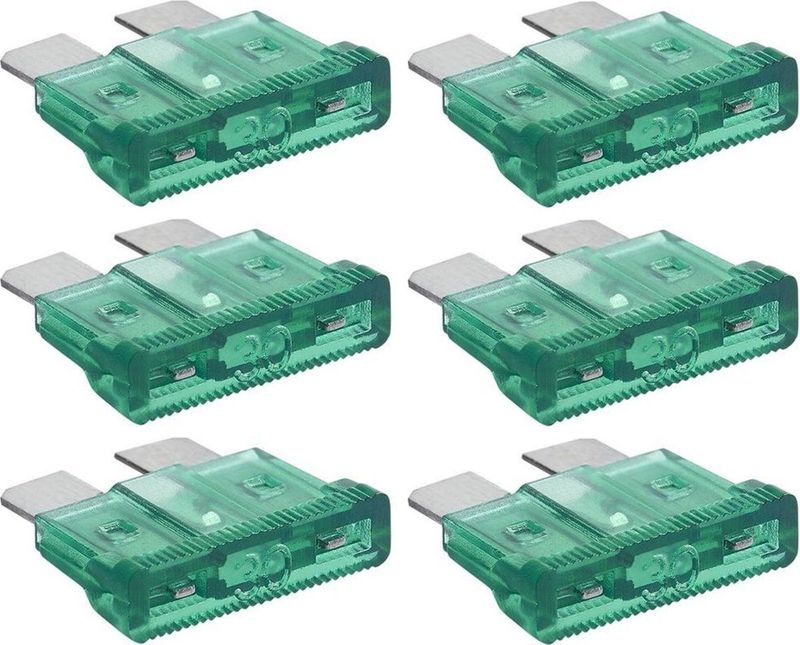 ProPlus Steekzekeringen - 30 Ampère - Groen - 6 stuks - Voor auto en vrachtwagen