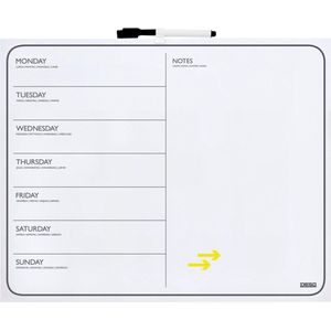 Desq - Planbord - 40x50cm - Magnetisch - Wit - Weekplanner - Droog Uitwasbaar