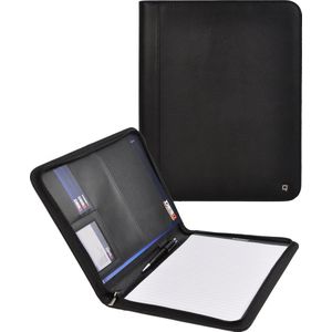 DESQ® Schrijfmap met ritssluiting | A4 | incl. schrijfblok 20 vel | Hoogwaardig kunstleer | Zwart