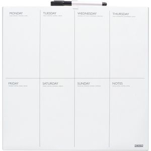 DESQ® Magnetische Weekplanner 35 x 35 cm | Randloos | Overzichtelijke indeling |  incl. whiteboardmarker