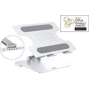 DESQ Laptop dockingstation, USB-C-hub, PD-oplader, volledig verstelbaar, plat opvouwbaar, USB-C, HDMI, USB 3.0, compatibel met alle USB-C laptops