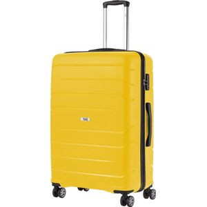 TravelZ Big Bars Grote Reiskoffer 78 cm - 106 ltr Trolley met TSA-slot en dubbele wielen - Geel