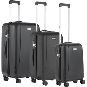 CarryOn Skyhopper kofferset – TSA Trolleyset met OKOBAN – Dubbele wielen - Zwart