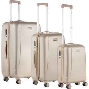 CarryOn Skyhopper kofferset – TSA Trolleyset met OKOBAN – Dubbele wielen - Champagne
