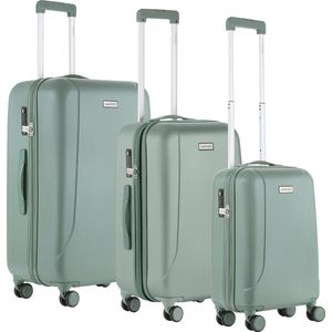 CarryOn Skyhopper kofferset – TSA Trolleyset met OKOBAN – Dubbele wielen - Olijf