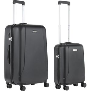 CarryOn Skyhopper Kofferset – TSA Handbagage + Reiskoffer 78cm – Dubbele wielen - Zwart