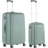 CarryOn Skyhopper Kofferset – TSA Handbagage + Reiskoffer 78cm – Dubbele wielen - Olijf
