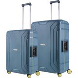CarryOn Steward Kofferset 2-delig met kliksloten - Grote koffer 100 ltr + 70 ltr middenmaat - Blauw