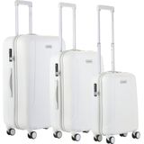 CarryOn Skyhopper kofferset – TSA Trolleyset met OKOBAN – Dubbele wielen - Wit