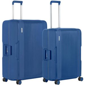CarryOn Protector Kofferset 2-delig - Luxe Trolleyset met TSA Driepuntsluiting - Geen rits - 66+77cm Koffers - Blauw