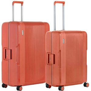 CarryOn Protector Luxe Kofferset met kliksloten - TSA Trolleyset Middenmaat 67Ltr + 105 Ltr Grote koffer - Terra