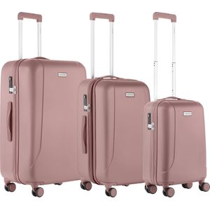 CarryOn Skyhopper kofferset – TSA Trolleyset met OKOBAN – Dubbele wielen - Old Pink