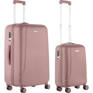 CarryOn Skyhopper Kofferset – TSA Handbagage + Reiskoffer 78cm – Dubbele wielen - Old Pink