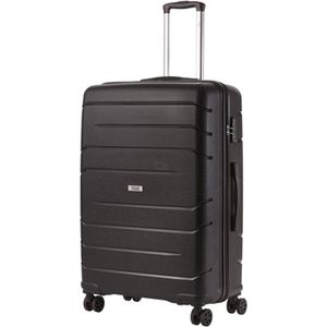 TravelZ Big Bars Grote Reiskoffer 78 cm - 106 ltr Trolley met TSA-slot en dubbele wielen - Zwart