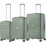 TravelZ Big Bars Kofferset - Trolleyset 3-delig met TSA-slot - Olijf