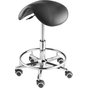 Zadelkruk - Met Voetring - Tabouret in hoogte verstelbaar - Knipkruk - 42cm max 63cm - Ergonomisch